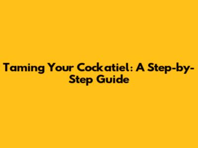 Taming Your Cockatiel: A Step-by-Step Guide