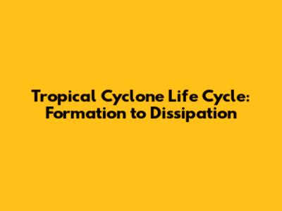 Tropical Cyclone Life Cycle: Formation to Dissipation