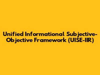 Unified Informational Subjective-Objective Framework (UISE-IIR)