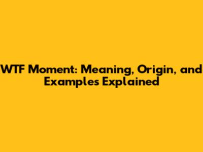 WTF Moment: Meaning, Origin, and Examples Explained