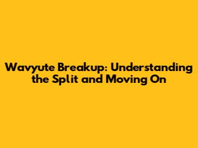 Wavyute Breakup: Understanding the Split and Moving On