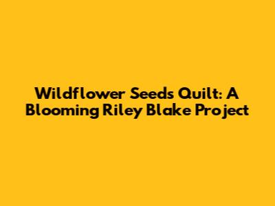 Wildflower Seeds Quilt: A Blooming Riley Blake Project