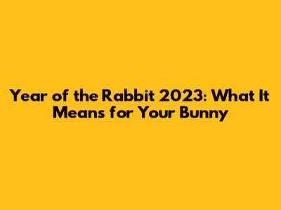 Year of the Rabbit 2023: What It Means for Your Bunny