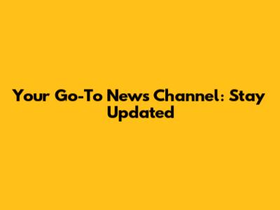 Your Go-To News Channel: Stay Updated