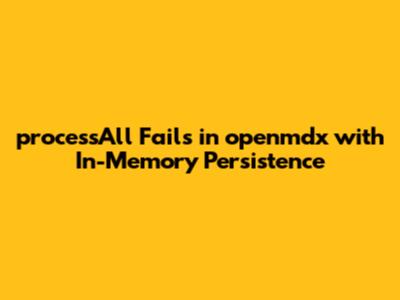 processAll Fails in openmdx with In-Memory Persistence